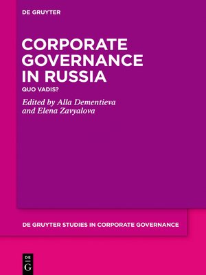 cover image of Corporate Governance in Russia